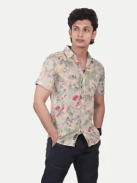 Rad prix Men Casual Green Abstract Printed Cotton Shirt-thumb2