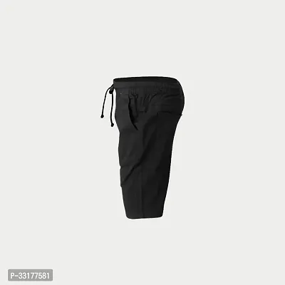 Elegant Black Cotton Solid Shorts For Boys-thumb3