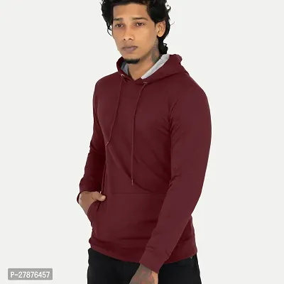 Mens Solid Maroon Hoodies-thumb3