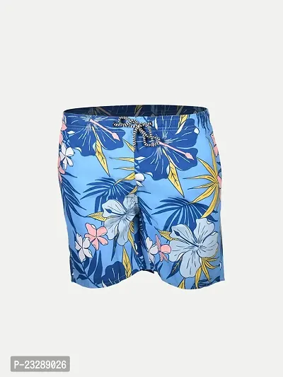 Rad prix Men Light Blue Abstract Printed Casual Shorts-thumb4