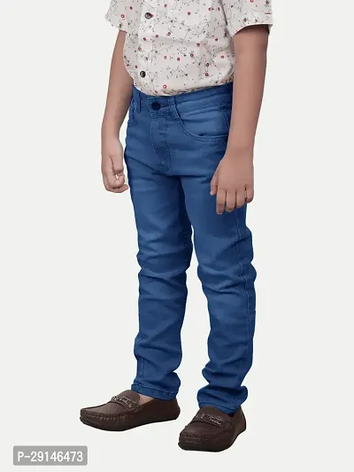 Boys Dark-blue Washed Denim Pant-thumb4