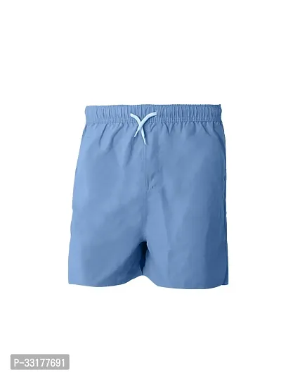 Elegant Blue Cotton Solid Shorts For Boys