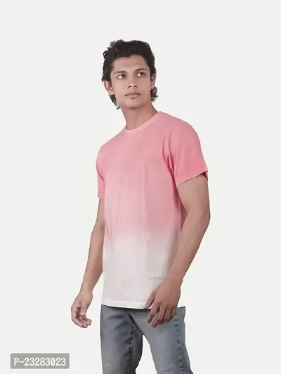 Rad prix Men Pink Tie and Dye Printed Cotton T-Shirt-thumb2