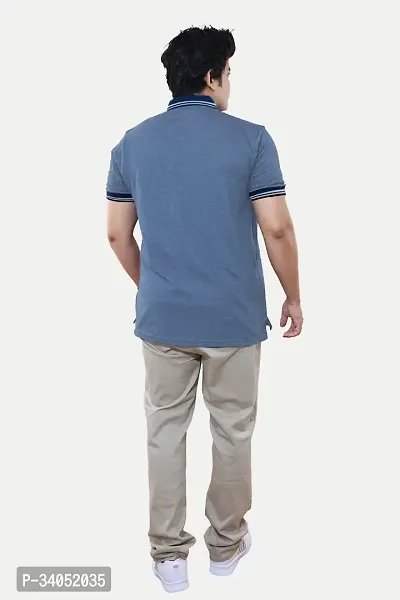 Stylish Blue Cotton T-Shirt For Men-thumb4