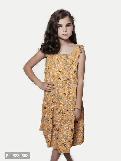 Rad prix Girls Green Floral Printed Dress-thumb3