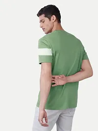 Rad prix Men Green Colour-Blocked Stripe Loose fit T-Shirt-thumb4