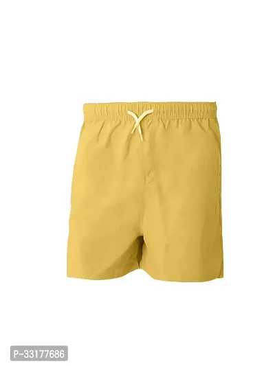 Elegant Yellow Cotton Solid Shorts For Boys