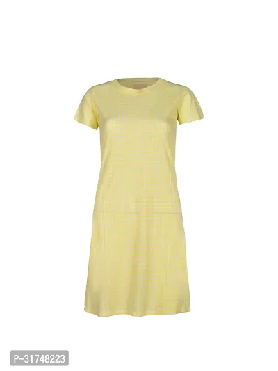 Women Yellow Checkered Print Midi Dress