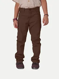 Boys Casual Woven Pants- Brown Colour-thumb1