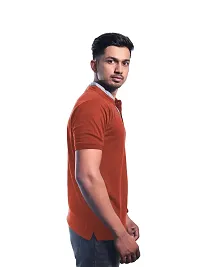 Rad prix Men red Cotton Polo Collared T-Shirt-thumb1