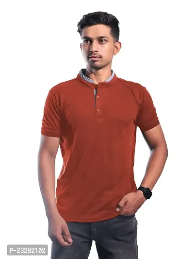 Rad prix Men red Cotton Polo Collared T-Shirt-thumb0