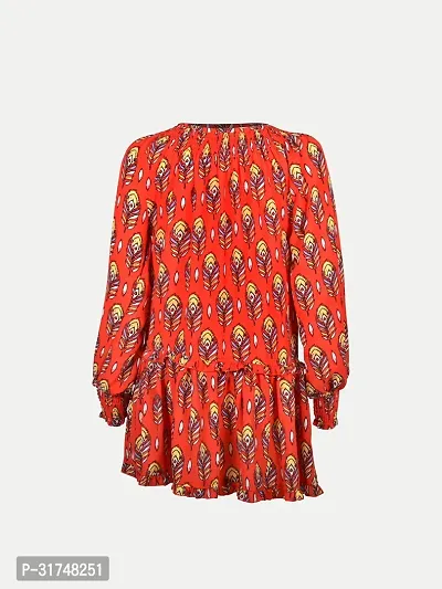 Women Red Floral Printed Dress-thumb4