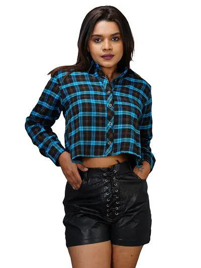 Women NavyChecked Shirts