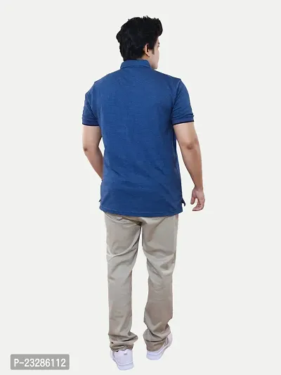 Rad prix Mens Navy Cotton Jacquard Collar Polo T Shirt-thumb4