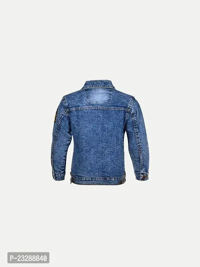 Rad prix Boys Dark Blue Denim Trucker Jacket-thumb4