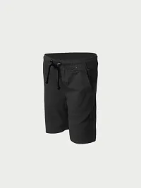 Elegant Black Cotton Solid Shorts For Boys-thumb1