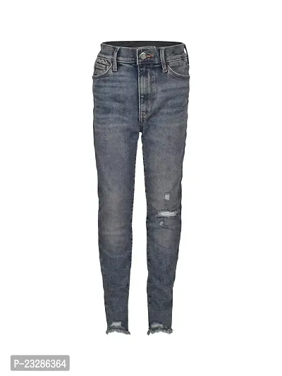 Rad prix Girls Mid-Blue Denim Pant with Slash-at-The-Knee-thumb0