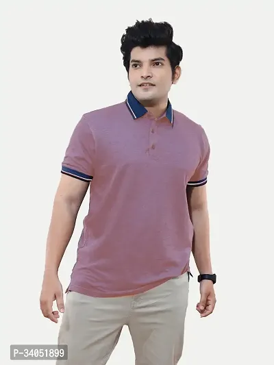 Stylish Magenta Cotton T-Shirt For Men-thumb3