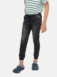 Teen Boys BlackWashed Denim Joggers-thumb1