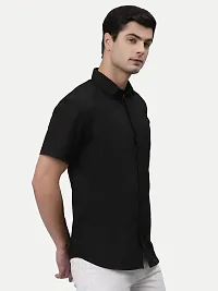 Rad prix Men Solid Black Smart Casual Cotton Shirt-thumb1