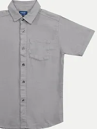 Rad prix Teen Boys Grey Solid Casual Shirt-thumb1