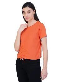 Womens Burnt Ornage Ruched Tops-thumb2