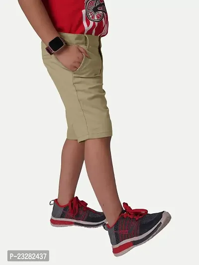 Rad prix Boys Light Beige Chino Shorts-thumb2