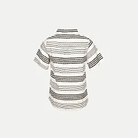 Rad prix Boys White Striped Shirt-thumb3