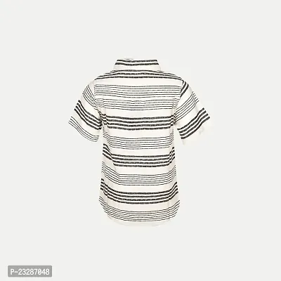 Rad prix Boys White Striped Shirt-thumb4