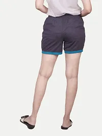 Rad prix Women Dark Grey Shorts with Blue Detailing-thumb3