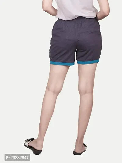 Rad prix Women Dark Grey Shorts with Blue Detailing-thumb4