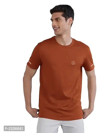 Rad prix Men Rust Regular Fit Sports T-Shirt