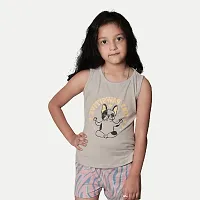 Rad prix Girls Printed Dress Slogan - Light Grey Colour-thumb2