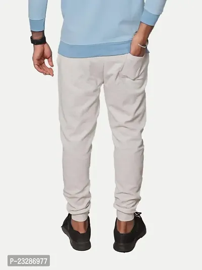 Rad prix Men Solid White Cotton Regular Fit Lounge Track Pants-thumb4