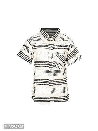 Rad prix Boys White Striped Shirt-thumb0
