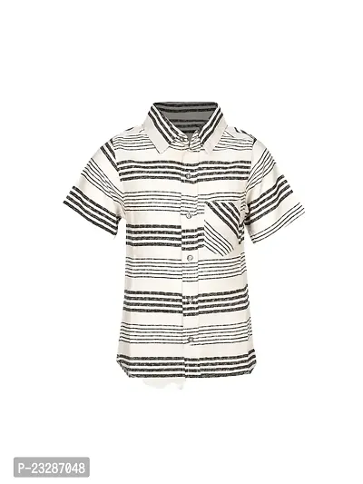 Rad prix Boys White Striped Shirt