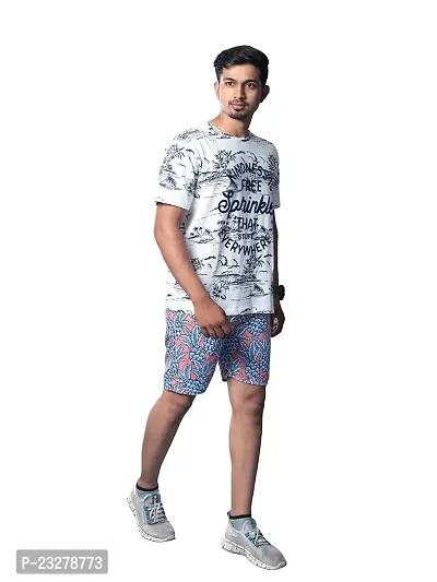 Rad prix Men Blue tropical Printed Casual Shorts-thumb0