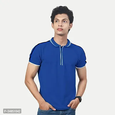 Stylish Blue Cotton Blend T-Shirt For Men-thumb3