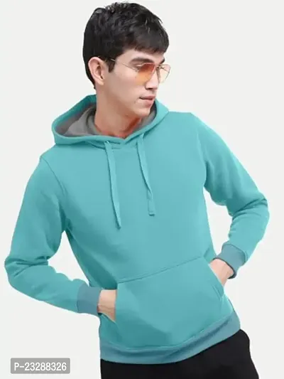 Rad prix Men Solid Mint Hoodie with Pockets-thumb2