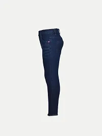 Rad prix Girls Blue Heavy Washed Distressed Denim Pant-thumb2