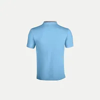 Rad prix Men Light Blue Cotton Polo Collared T-Shirt-thumb3