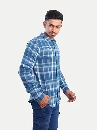 Rad prix Men Blue Checked Regular Fit Casual Cotton Shirt-thumb2