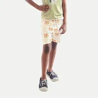 Elegant Beige Cotton Printed Shorts For Boys-thumb2