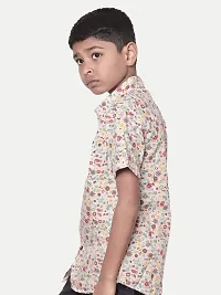 Teen Boys Floral Printed Woven Shirt- Red Colour-thumb1