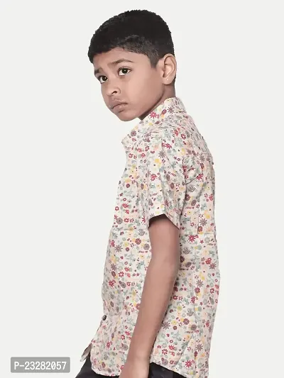 Teen Boys Floral Printed Woven Shirt- Red Colour-thumb2