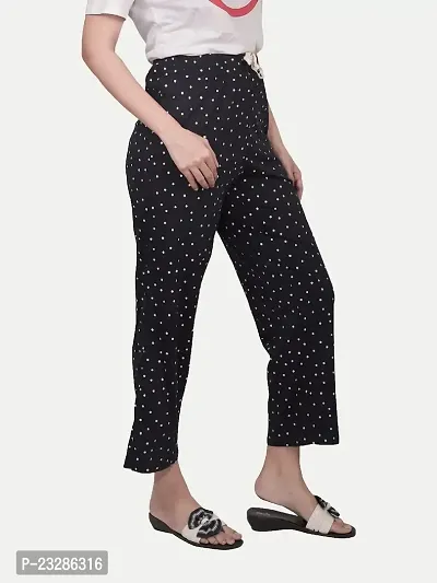 Rad prix Women's Navy Blue Polka Dot Printed Pyjamas-thumb2