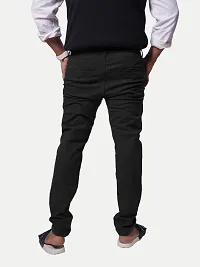 Rad prix Men Solid Cotton Black Carrot fit Chinos Trousers-thumb3