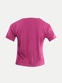 Rad prix Teen Girls Hot-Pink Printed Crew Neck T-Shirt-thumb3