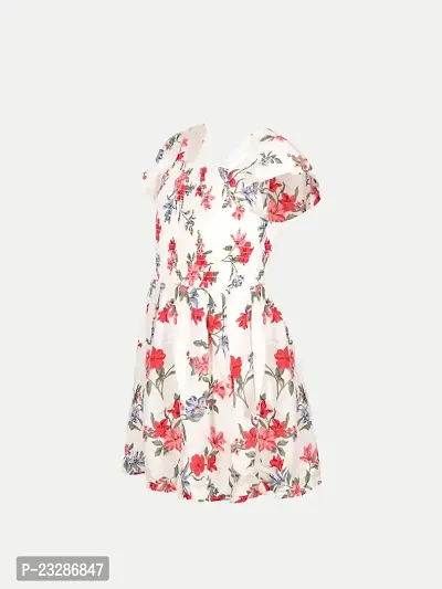 Rad prix White Smoked All-Over Printed Dress-thumb2