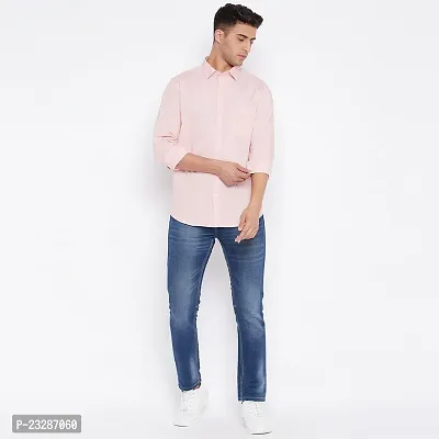 Rad prix Men Solid Pink Cotton Formal Full Sleeve Shirt-thumb5